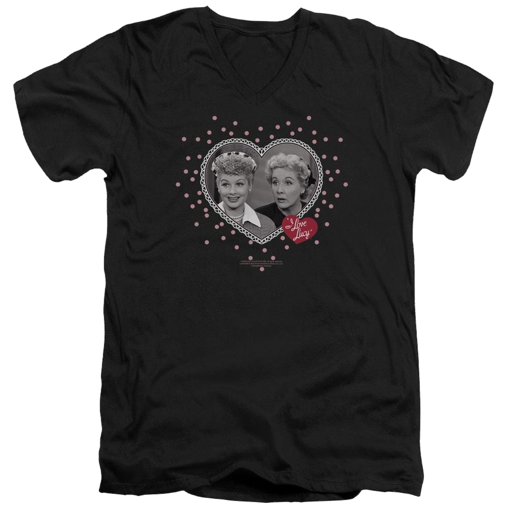 I Love Lucy Hearts And Dots Men's V-Neck T-Shirt Men's V-Neck T-Shirt I Love Lucy   