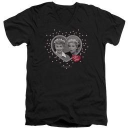 I Love Lucy Hearts And Dots Men's V-Neck T-Shirt Men's V-Neck T-Shirt I Love Lucy   