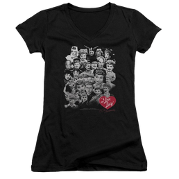 I Love Lucy 60 Years Of Fun Juniors V-Neck T-Shirt Juniors V-Neck T-Shirt I Love Lucy   
