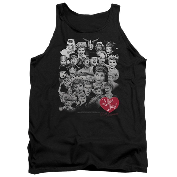 Black men's tank with I Love Lucy 60 Years Of Fun graphic
