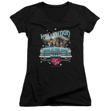 I Love Lucy Hollywood Road Trip Juniors V-Neck T-Shirt Juniors V-Neck T-Shirt I Love Lucy   
