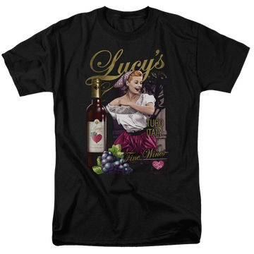 Black men's regular fit t-shirt with I Love Lucy Bitter Grapes graphic