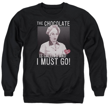 I Love Lucy Chocolate Calling Men's Crewneck Sweatshirt Men's Crewneck Sweatshirt I Love Lucy   
