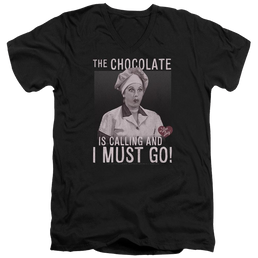 I Love Lucy Chocolate Calling Men's V-Neck T-Shirt Men's V-Neck T-Shirt I Love Lucy   