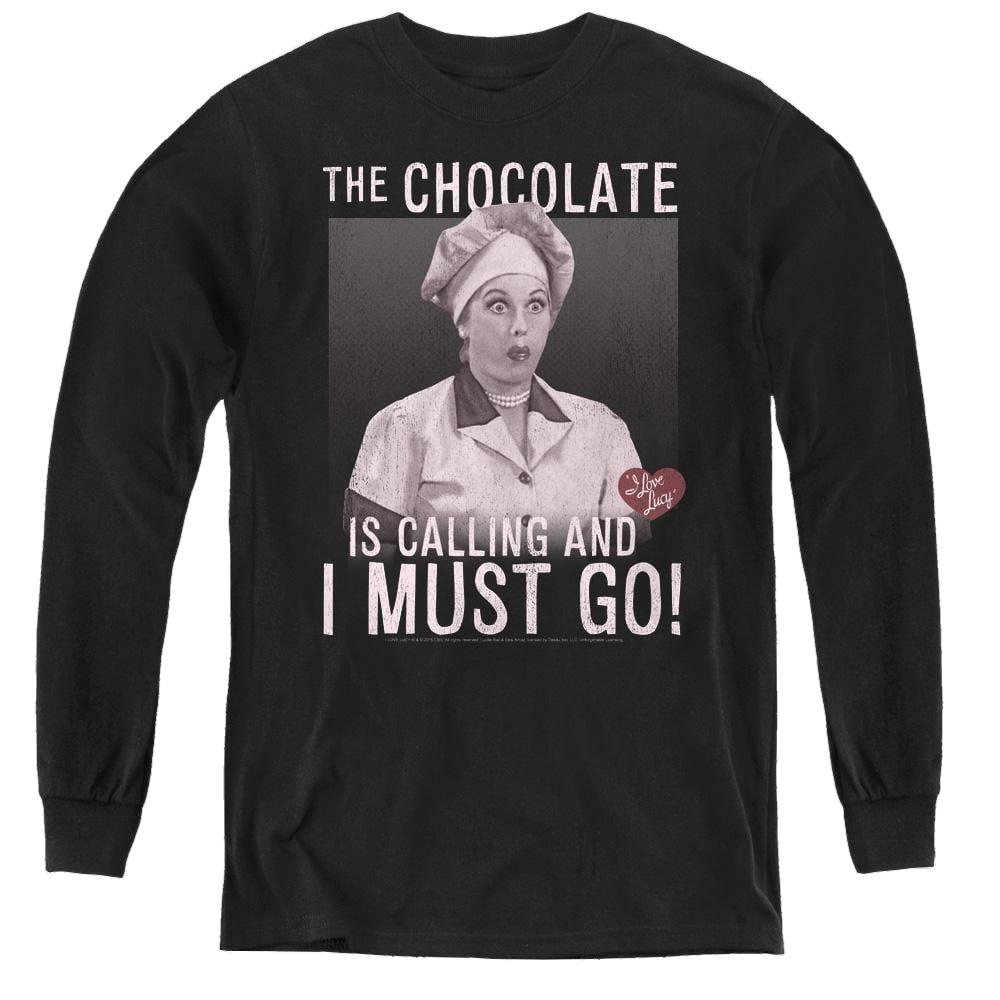 I Love Lucy Chocolate Calling - Youth Long Sleeve T-Shirt Youth Long Sleeve T-Shirt I Love Lucy   