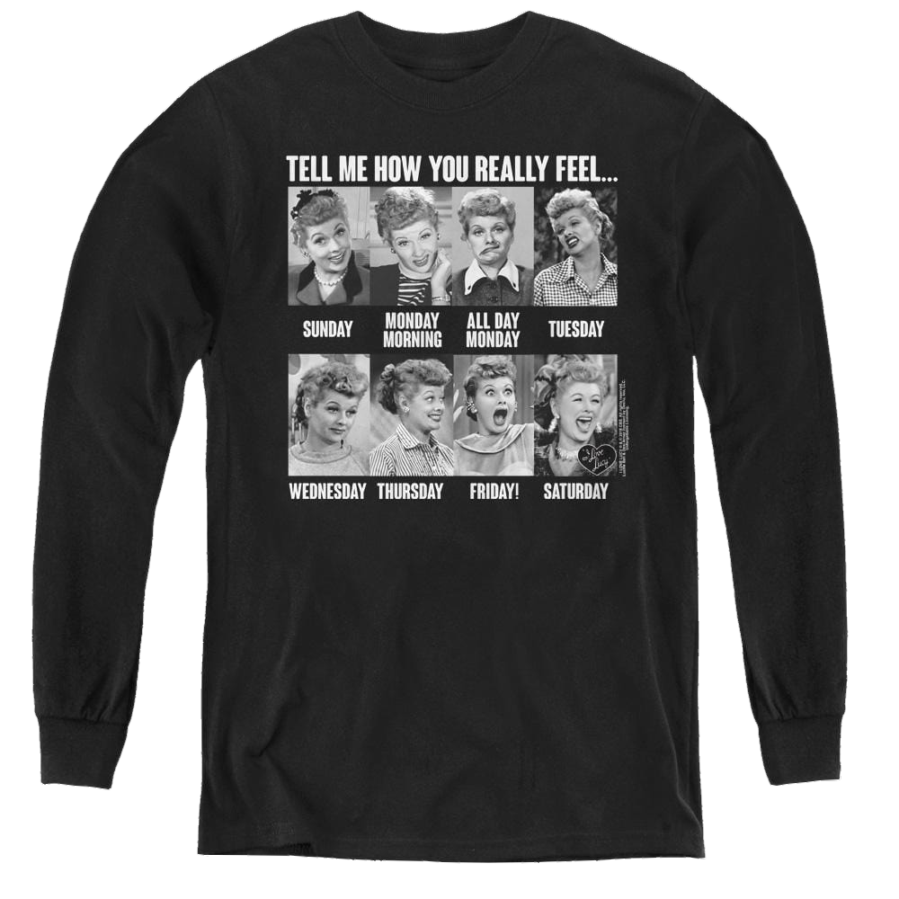 I Love Lucy 8 Days A Week - Youth Long Sleeve T-Shirt Youth Long Sleeve T-Shirt I Love Lucy   