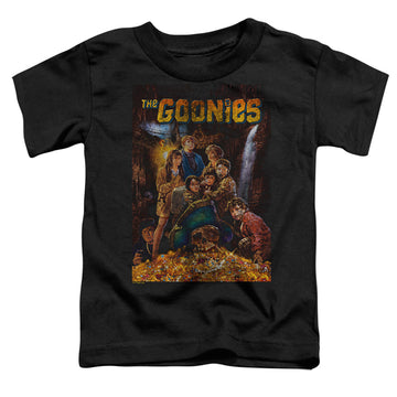Black toddler t-shirt with The Goonies Poster graphic