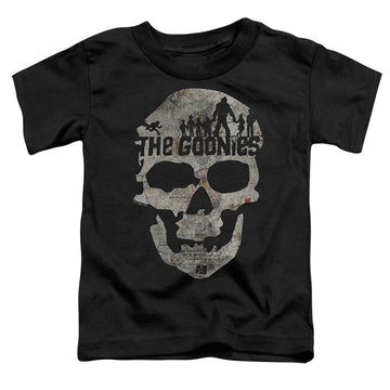 Black toddler t-shirt with The Goonies Skull 1 graphic