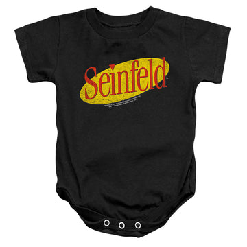 Black baby bodysuit with Seinfeld Logo graphic