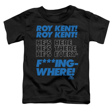 Black toddler t-shirt with Ted Lasso Roy Kent Chant graphic
