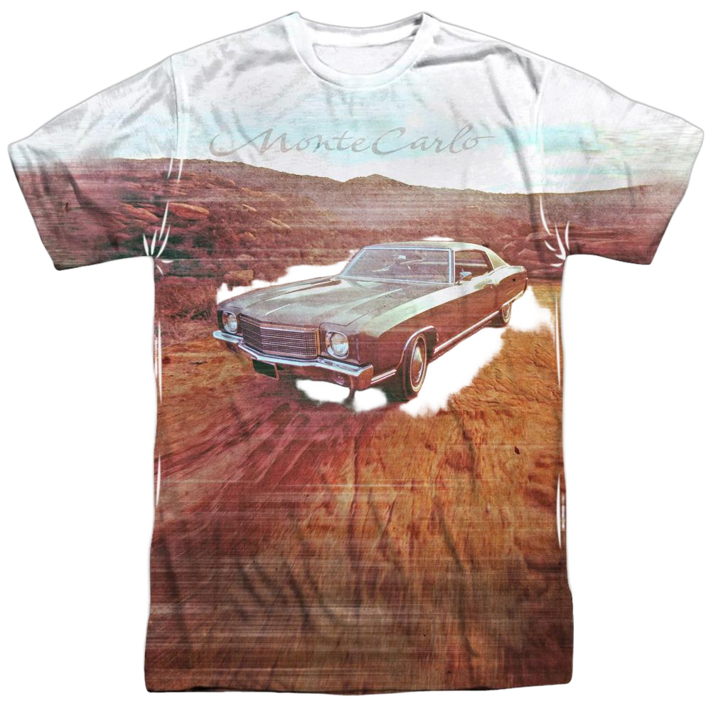 Chevy - Monte Carlo Old Photo Adult All Over Print 100% Poly T-Shirt Men's All-Over Print T-Shirt Chevrolet   