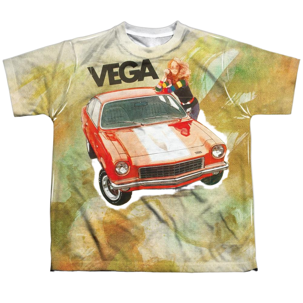 Chevy - Vega Watercolor Youth All Over Print 100% Poly T-Shirt Youth All-Over Print T-Shirt (Ages 8-12) Chevrolet   