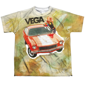 Chevrolet Chevy - Vega Watercolor youth all-over print t-shirt for ages 8 to 12