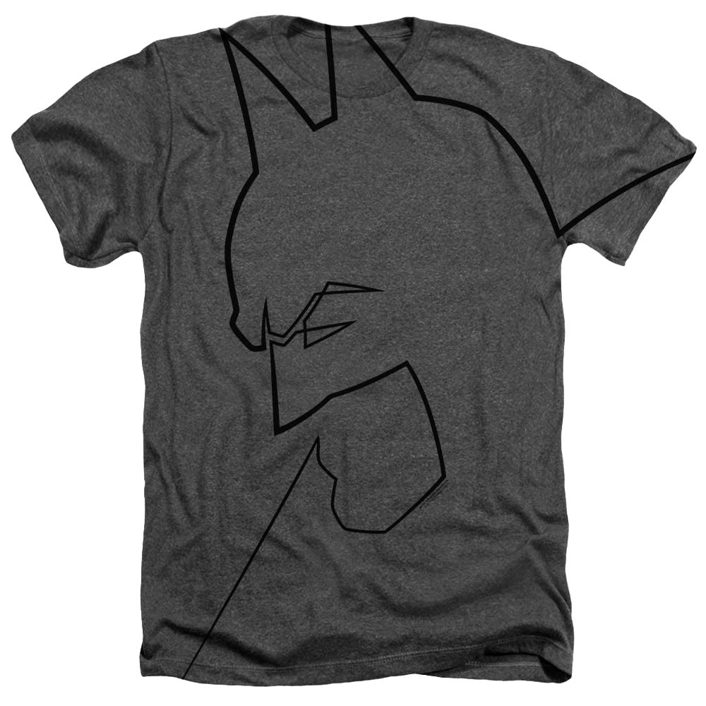 Dco - Batman Single Line Adult Regular Fit Heather T-Shirt Men's All-Over Heather T-Shirt Batman   