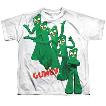 Gumby Moves youth all-over print t-shirt for ages 8 to 12