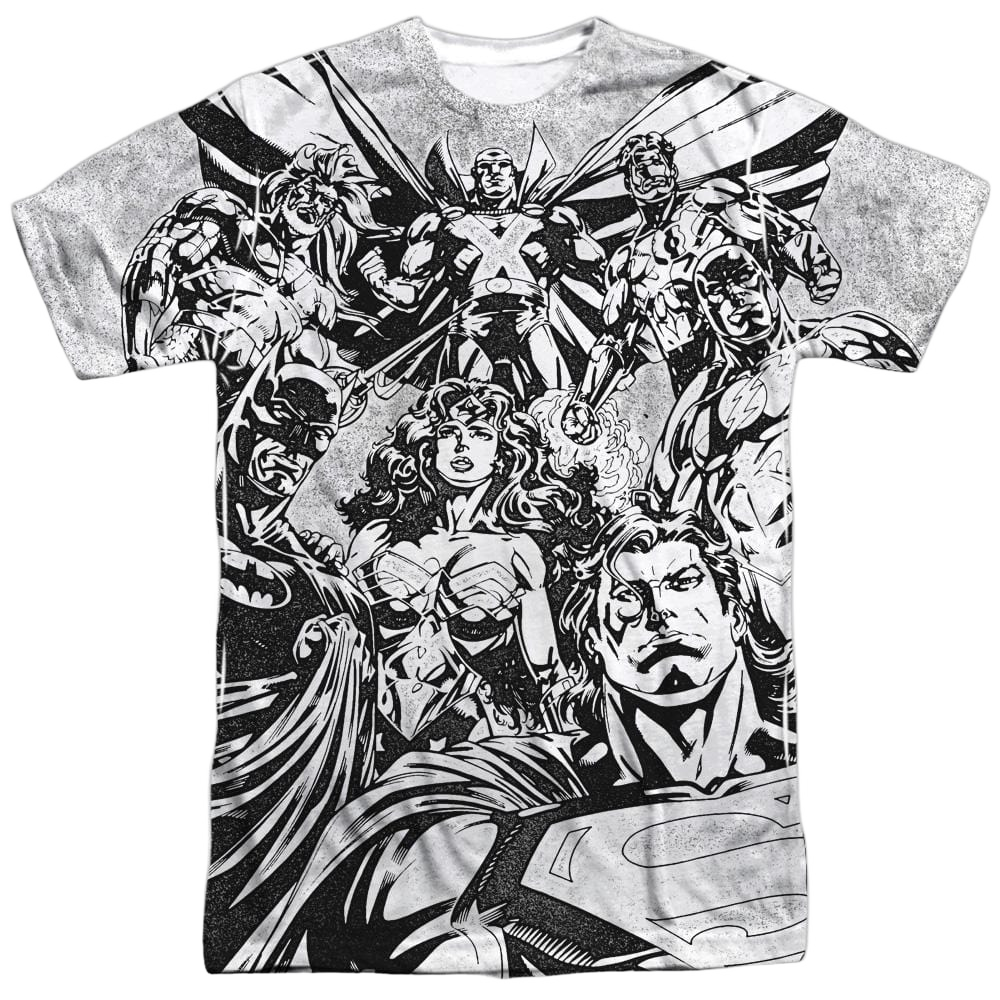 Justice League - Graphic Gathering Adult All Over Print 100% Poly T-Shirt Men's All-Over Print T-Shirt Justice League   