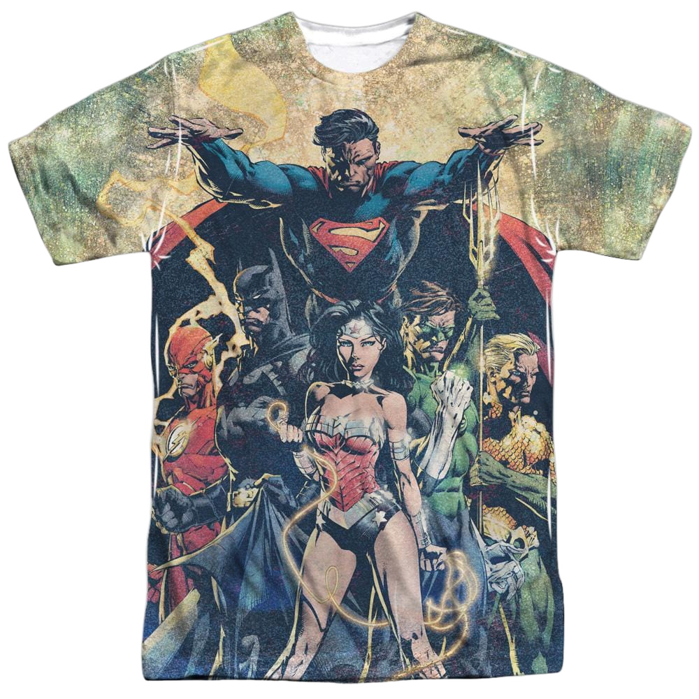 Justice League - Power Adult All Over Print 100% Poly T-Shirt Men's All-Over Print T-Shirt Justice League   