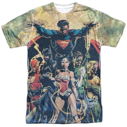 Justice League - Power Adult All Over Print 100% Poly T-Shirt Men's All-Over Print T-Shirt Justice League   