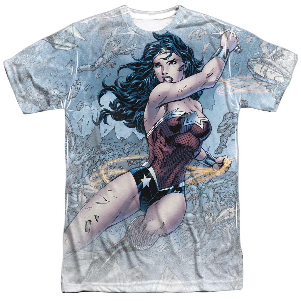 Justice League of America - Wonder Warrior Adult All Over Print 100% Poly T-Shirt Men's All-Over Print T-Shirt Wonder Woman   