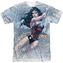 Justice League of America - Wonder Warrior Adult All Over Print 100% Poly T-Shirt Men's All-Over Print T-Shirt Wonder Woman   