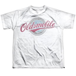 Oldsmobile - Oversized And Faded Logo Youth All Over Print 100% Poly T-Shirt Youth All-Over Print T-Shirt (Ages 8-12) Oldsmobile   