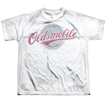 Oldsmobile - Oversized And Faded Logo Youth All Over Print 100% Poly T-Shirt Youth All-Over Print T-Shirt (Ages 8-12) Oldsmobile   