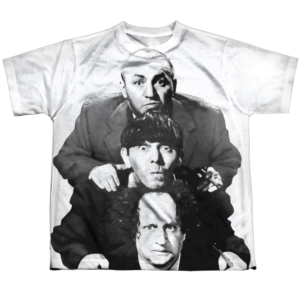 Three Stooges Three Stacked Youth All Over Print 100% Poly T-Shirt Youth All-Over Print T-Shirt (Ages 8-12) The Three Stooges   