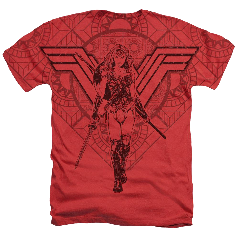 Wonder Woman Movie Shield Of Wonder Adult Regular Fit Heather T-Shirt Men's All-Over Heather T-Shirt Wonder Woman   