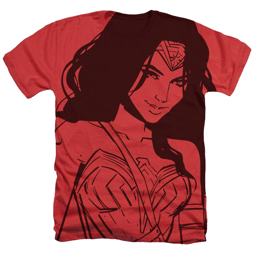 Wonder Woman Movie Ww Smile Adult Regular Fit Heather T-Shirt Men's All-Over Heather T-Shirt Wonder Woman   