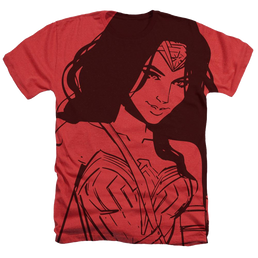 Wonder Woman Movie Ww Smile Adult Regular Fit Heather T-Shirt Men's All-Over Heather T-Shirt Wonder Woman   