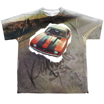 Chevrolet Camaro Ss youth all-over print t-shirt for ages 8 to 12