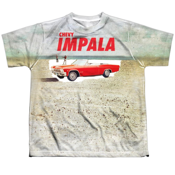 Chevrolet Beach Impala youth all-over print t-shirt for ages 8 to 12