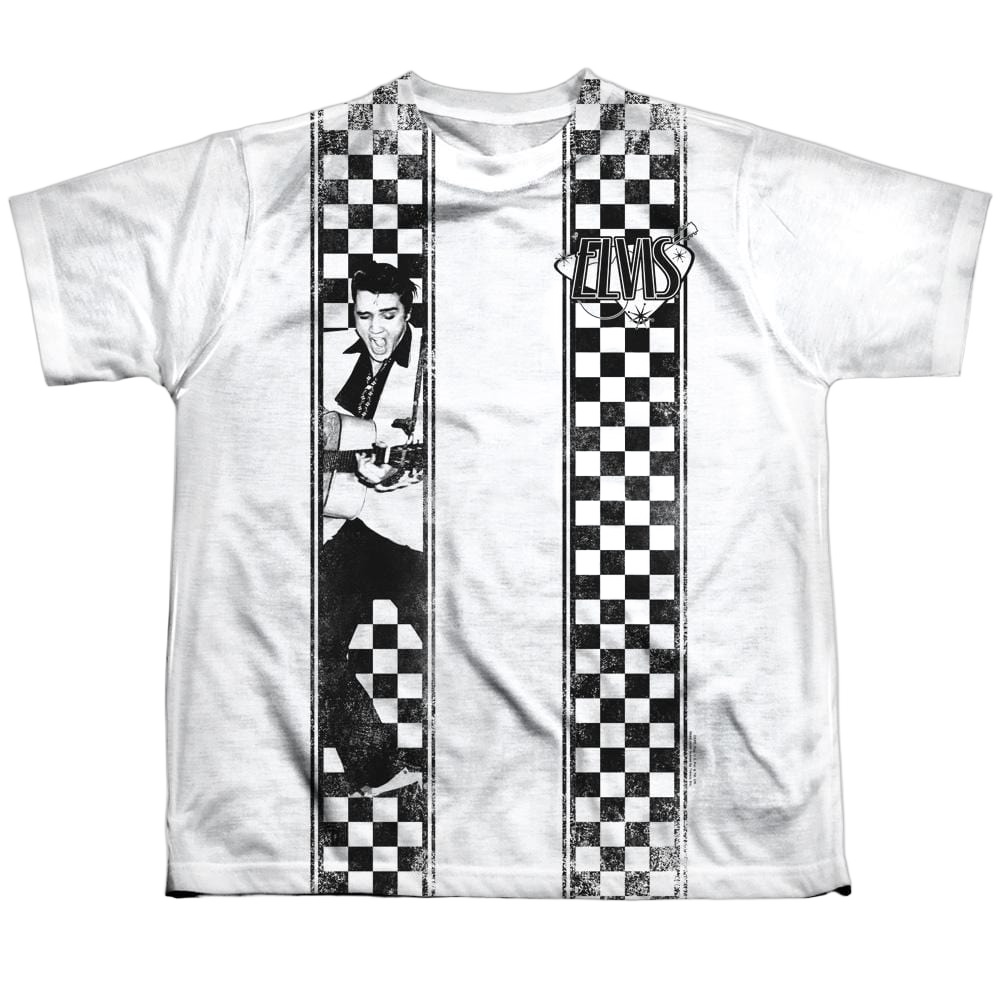 Elvis Presley Checkered Bowling Shirt - Youth All-Over Print T-Shirt Youth All-Over Print T-Shirt (Ages 8-12) Elvis Presley   