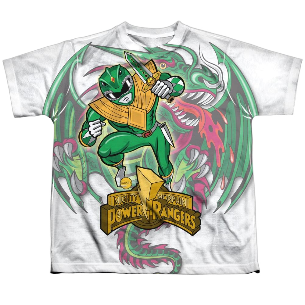 Mighty Morphin Power Rangers Dragon Power - Youth All-Over Print T-Shirt Youth All-Over Print T-Shirt (Ages 8-12) Power Rangers   