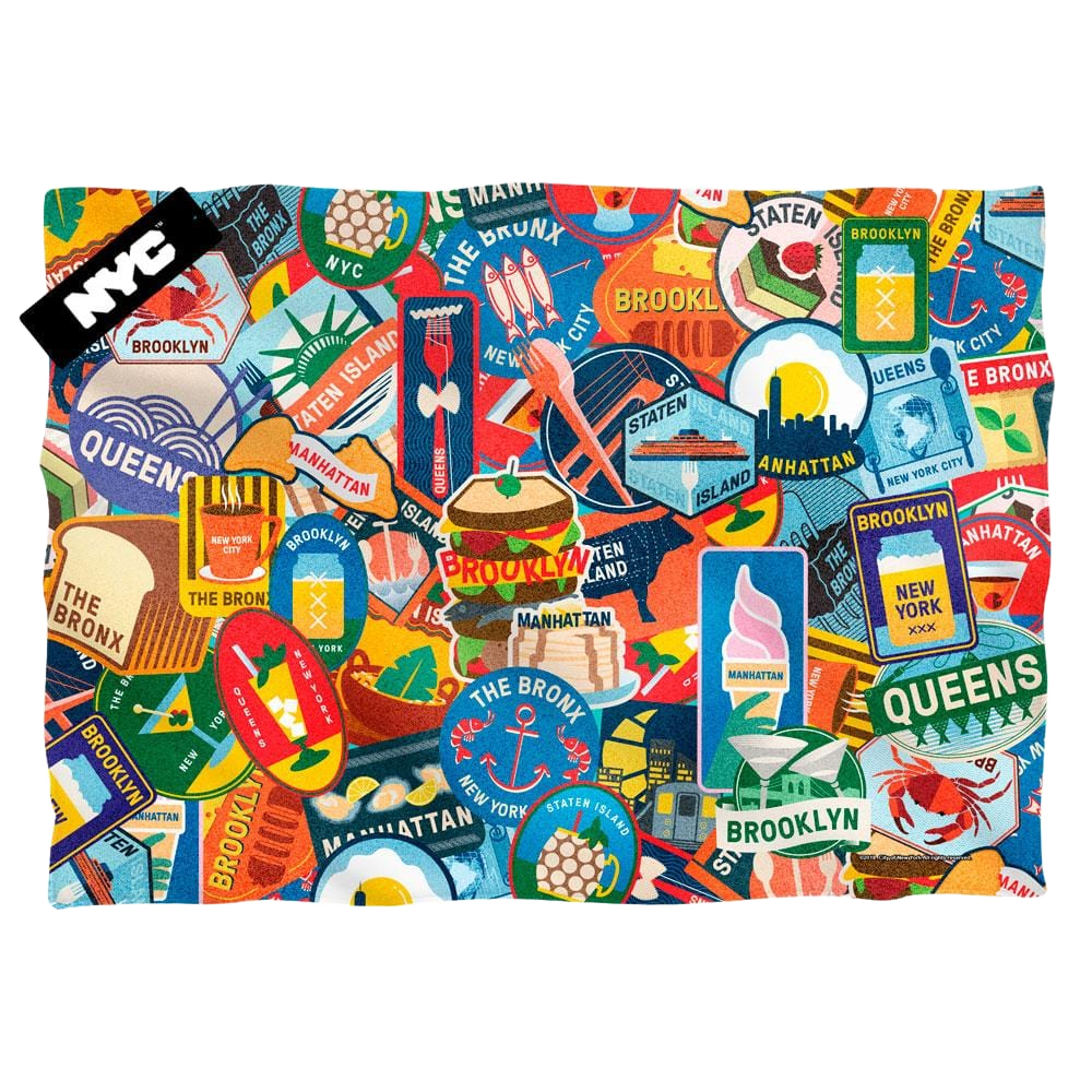 Nyc Eating Nyc (Front/Back Print) - Pillow Case Pillow Cases New York City   