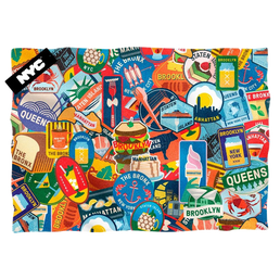 Nyc Eating Nyc (Front/Back Print) - Pillow Case Pillow Cases New York City   
