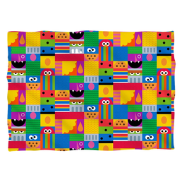 Sesame Street Squares (Front/Back Print) - Pillow Case Pillow Cases Sesame Street   