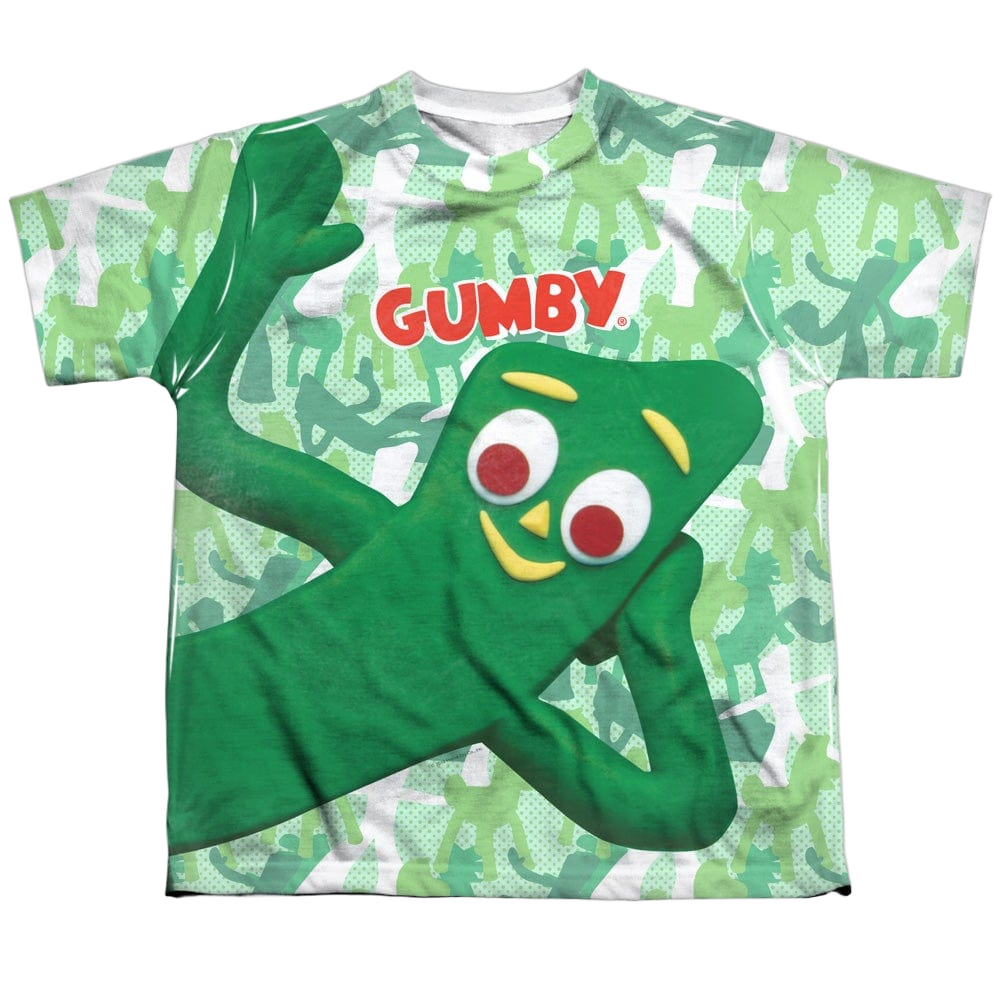 Gumby Gumbyflage - Youth All-Over Print T-Shirt Youth All-Over Print T-Shirt (Ages 8-12) Gumby   