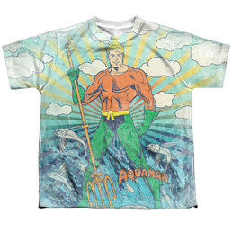 Aquaman Sonar - Youth All-Over Print T-Shirt Youth All-Over Print T-Shirt (Ages 8-12) Aquaman   