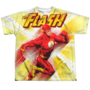The Flash Motion Blur youth all-over print t-shirt for ages 8 to 12