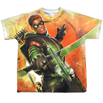 Green Arrow Worth A Shot - Youth All-Over Print T-Shirt Youth All-Over Print T-Shirt (Ages 8-12) Green Arrow   