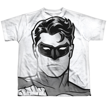 Green Lantern Bw Gl Head youth all-over print t-shirt for ages 8 to 12