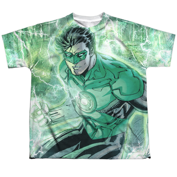 Green Lantern Green Lightning youth all-over print t-shirt for ages 8 to 12
