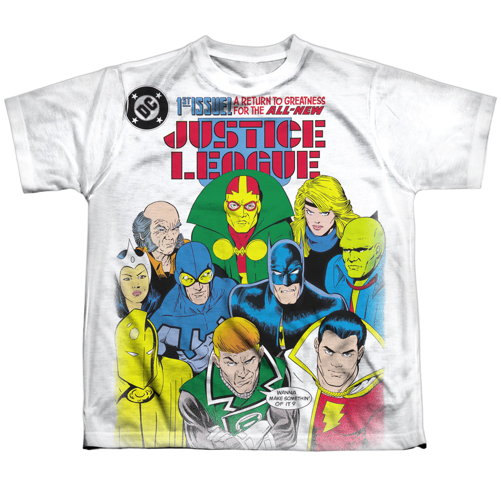 Justice League Return To Greatness - Youth All-Over Print T-Shirt Youth All-Over Print T-Shirt (Ages 8-12) Justice League   