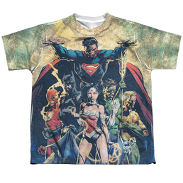 Justice League Power - Youth All-Over Print T-Shirt Youth All-Over Print T-Shirt (Ages 8-12) Justice League   