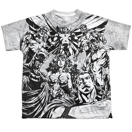 Justice League Graphic Gathering - Youth All-Over Print T-Shirt Youth All-Over Print T-Shirt (Ages 8-12) Justice League   