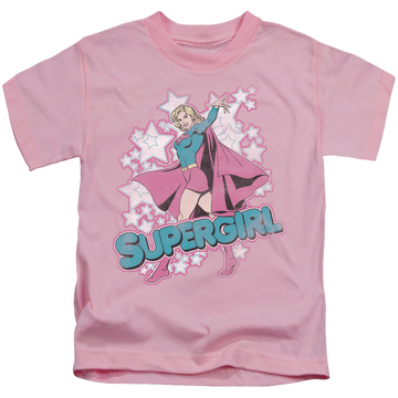 Pink kid's t-shirt for ages 4 to 7 with Superman Supergirl Im Supergirl graphic