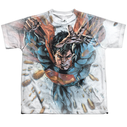Superman Bullets In The Sky - Youth All-Over Print T-Shirt Youth All-Over Print T-Shirt (Ages 8-12) Superman   