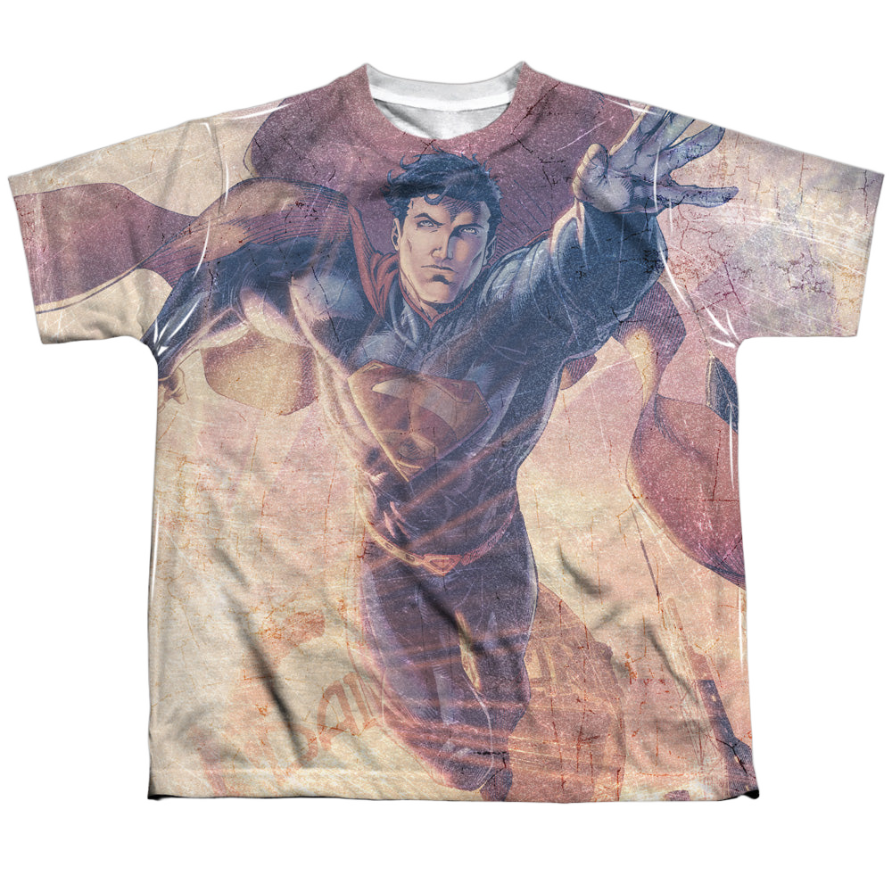 Superman Soar Above - Youth All-Over Print T-Shirt Youth All-Over Print T-Shirt (Ages 8-12) Superman   
