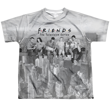 Friends Lunch Break youth all-over print t-shirt for ages 8 to 12